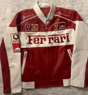 Stylish Ferrari leather jacket designed for racers, combining luxury with performance and a sleek racing aesthetic.