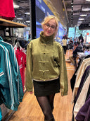 Unisex CNY Suede Jacket Olive Green | Chinese New Year Inspired Toggle Button Jacket | Premium Asian Style Streetwear Jacket for Men & Women