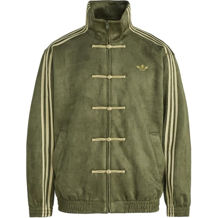 Unisex CNY Suede Jacket Olive Green | Chinese New Year Inspired Toggle Button Jacket | Premium Asian Style Streetwear Jacket for Men & Women