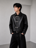 NISHT Midnight Clasp Leather Jacket – Black