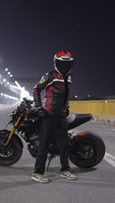 Olympus Motorcycles Leather Jacket – Premium Black & Red Biker Jacket for Men | Riding Gear for Motorcyclists
