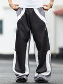 Uibok Abstract Flow Wide-Leg Sweatpants – Black & White