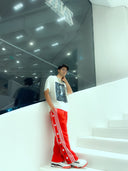 Retro Snap Button Track Pants