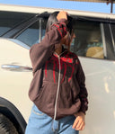 Red Print Full Zip SpiderMan Hoodie