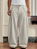 Unisex Premium Knife Pleat Track Pants | Relaxed Fit Wide Leg Casual Trousers | Stylish Solid Track Pants for Daily Wear & Streetwear