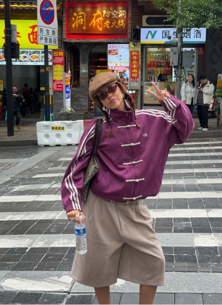 CNY Suede Jacket in Wine Purple – Unisex Modern Chinese Streetwear