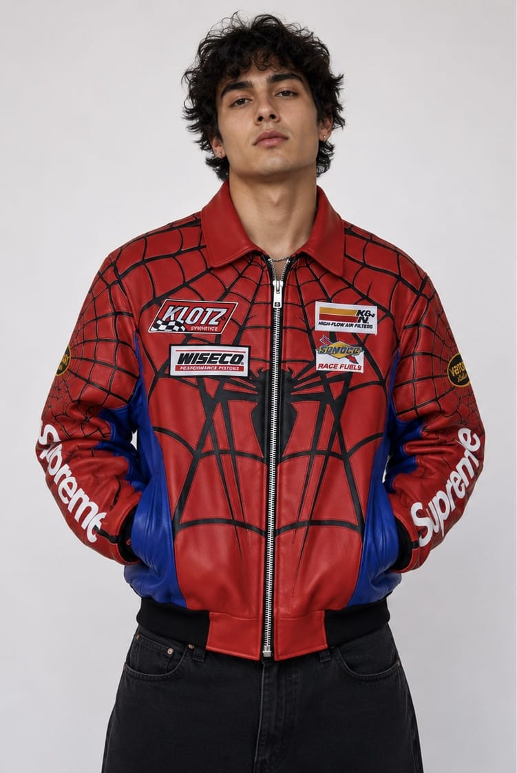 spiderman web racing jacket