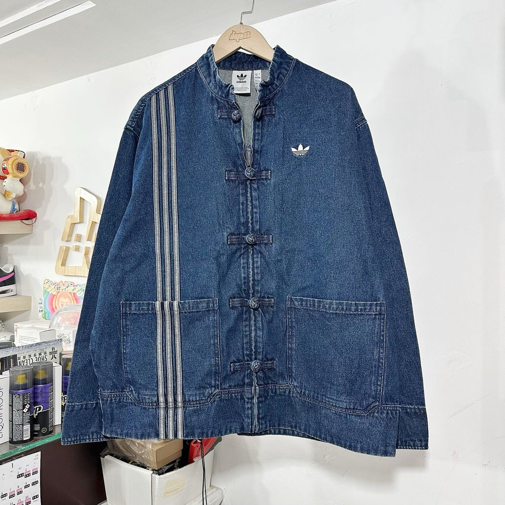 Premium Oversized Washed Denim CNY Jacket | Distressed Lunar New Year Streetwear |