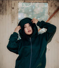 Bottle Green Balaclava Hoodie for Men & Women | Premium Winter Zipper Hoodie with Face Cover