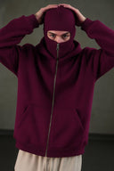 Maroon Ultimate Balaclava Hoodie | Stylish & Functional All Weather Essential