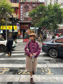 CNY Suede Jacket in Wine Purple – Unisex Modern Chinese Streetwear